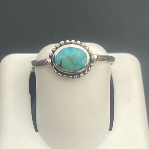Genuine turquoise Size 10 sterling silver 925 stone ring